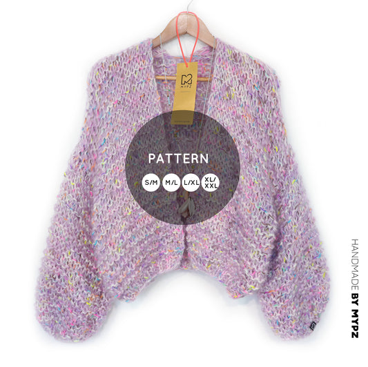 Strickanleitung – MYPZ Short Chunky Mohair-Merino Cardigan Confetti Nights No.15 (ENG-NL-DE)