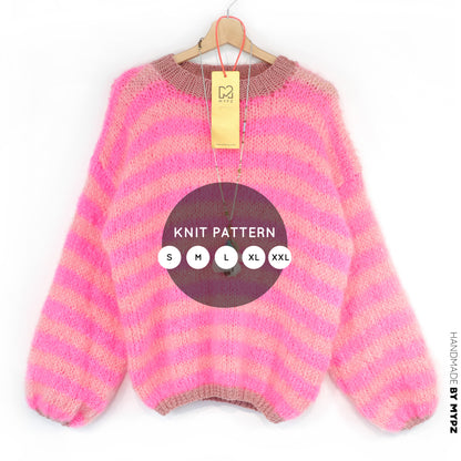 Strickanleitung – MYPZ Light Mohair Pullover Sweet Bubblegum No8 (ENG-DE-NL)