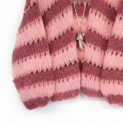 Strickset – MYPZ Short Light Mohair Cardigan Rose Burgundy No10 (ENG-NL-DE-FR-ES)