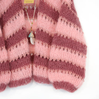 Strickset – MYPZ Short Light Mohair Cardigan Rose Burgundy No10 (ENG-NL-DE-FR-ES)