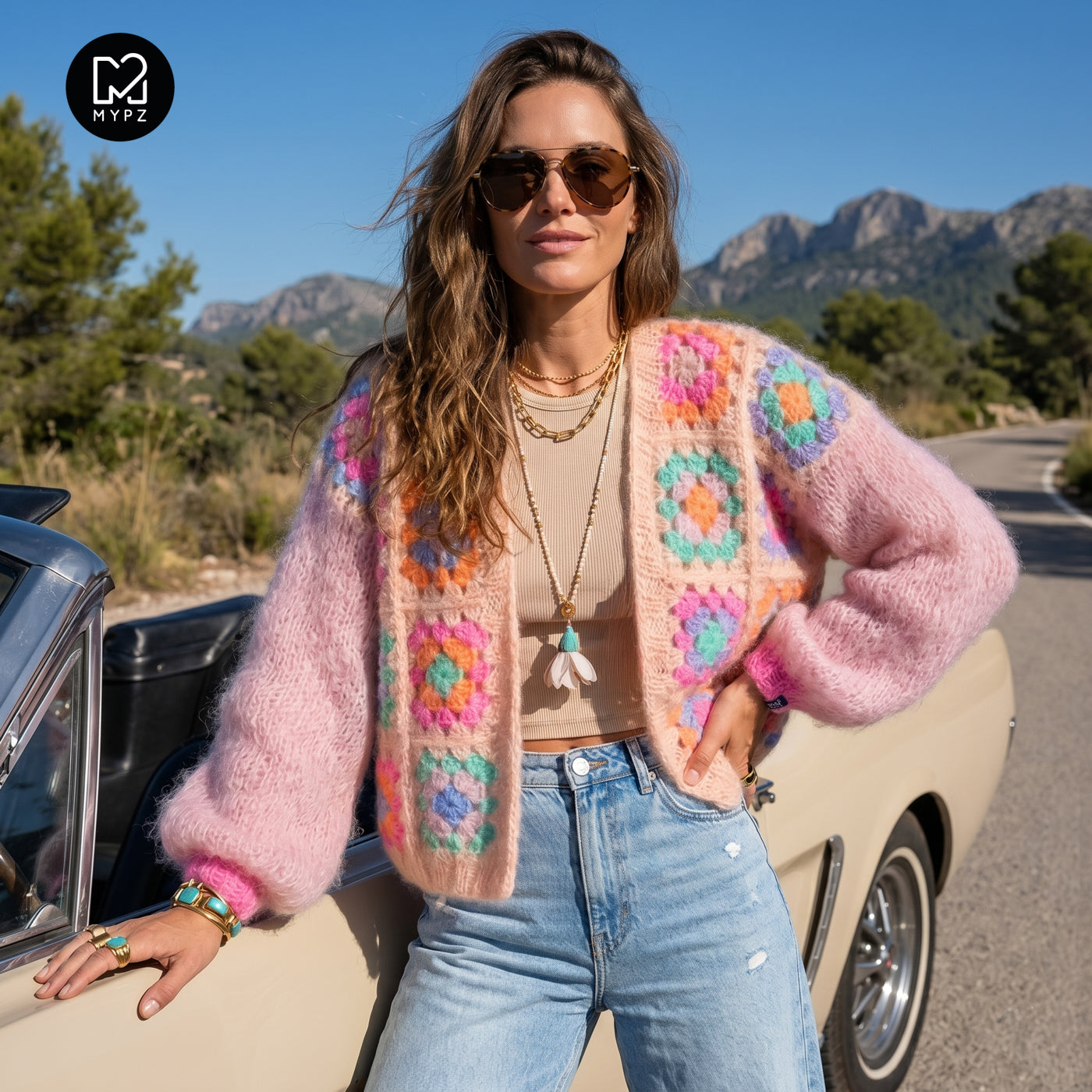 Häkelset - MYPZ Granny square mohair cardigan Marshmallow (ENG-NL-DE)