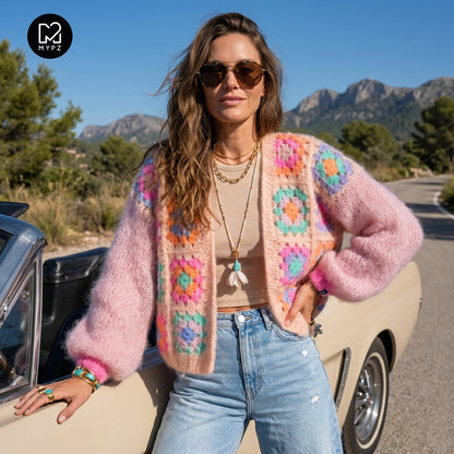 Häkelset - MYPZ Granny square mohair cardigan Marshmallow (ENG-NL-DE)