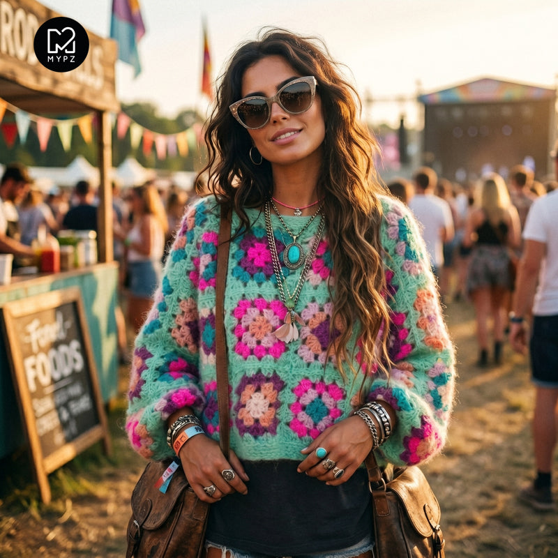 Design your own kit - Häkelset MYPZ Granny Square Mohair Pullover (ENG-NL-DE)
