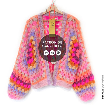 Häkelanleitung - MYPZ Hexagon Cardigan Pink Vibes (ENG-NL-DE)