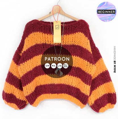 Knitting pattern – MYPZ Chunky Alpaca Pullover Merlot No15 – Beginner (ENG-NL-DE)