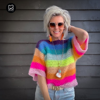 Light Mohair top Rainbow