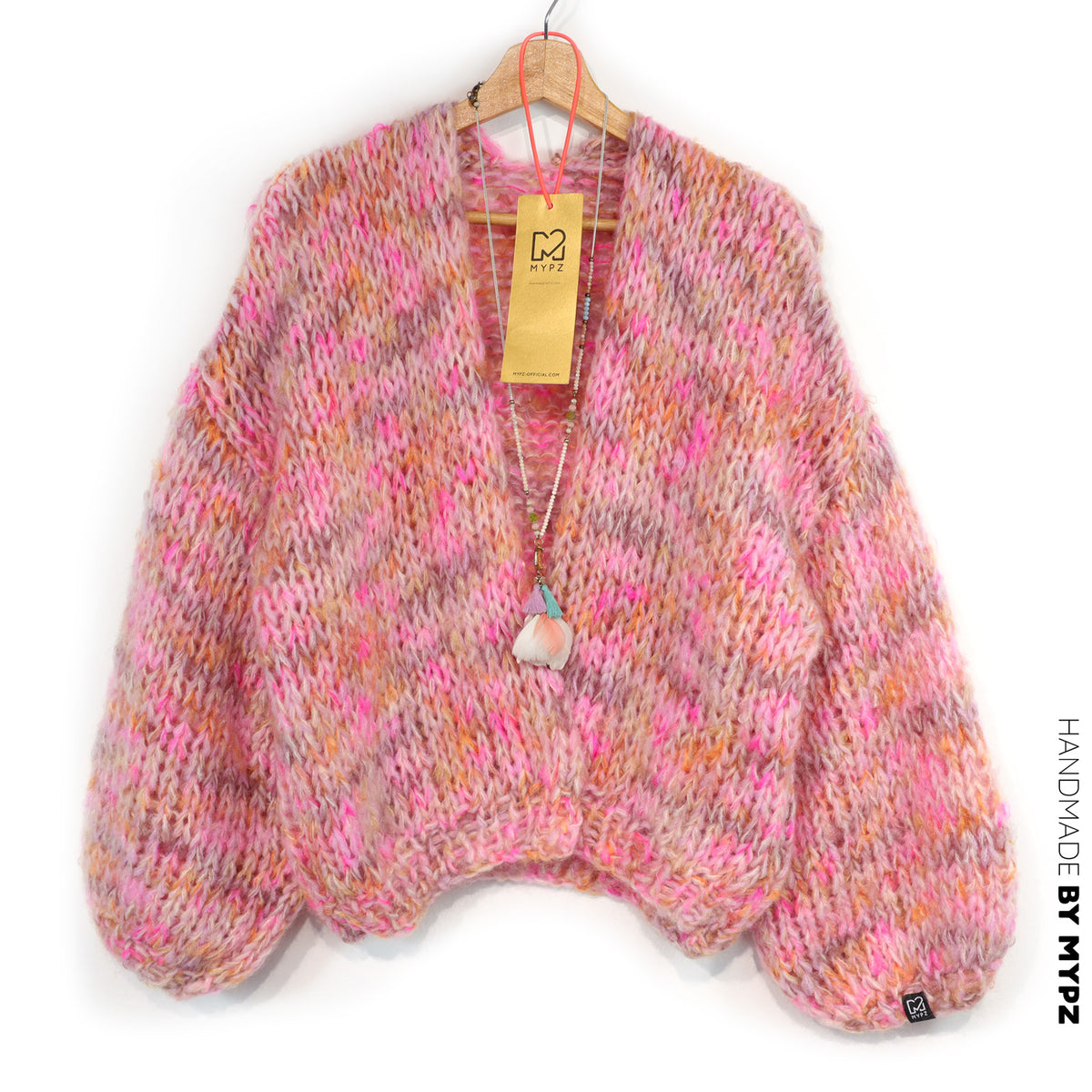 Strickmuster – MYPZ kurzer Chunky-Alpaka-Mohair-Cardigan Pecan Dream Nr.15 (ENG-DE-NL-ES-FR-IT-DA-SV-NO)