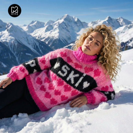 Knitting Kit – MYPZ Chunky Mohair Ski Love Pullover Pink No.9 (ENG-NL-DE)