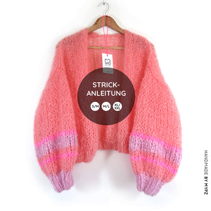 Strickanleitung – MYPZ kurze chunky mohair cardigan Salmon No15 (ENG-NL-DE)