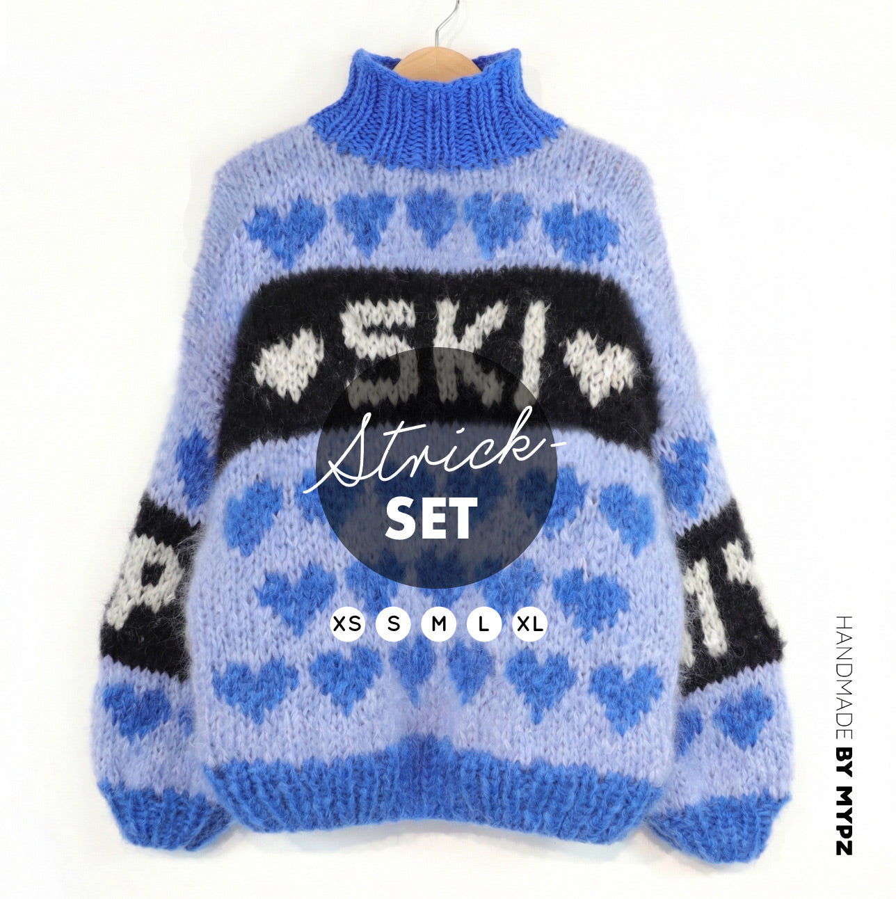 Strickset – MYPZ Chunky Mohair Pullover Alpine Blue No.9 (ENG-NL-DE)