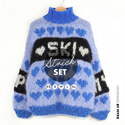 Strickset – MYPZ Chunky Mohair Pullover Alpine Blue No.9 (ENG-NL-DE)