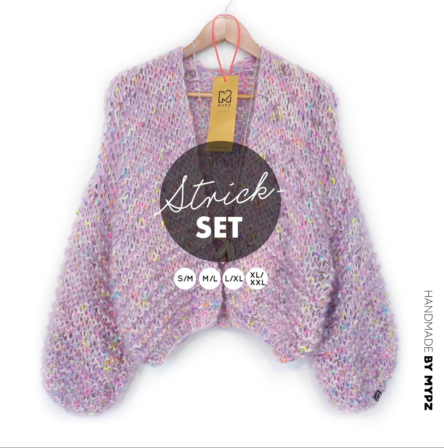 Strickset – MYPZ Chunky Mohair-Merino Cardigan Confetti Nights No.15 (ENG-NL-DE)