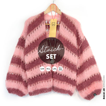 Strickset – MYPZ Short Light Mohair Cardigan Rose Burgundy No10 (ENG-NL-DE-FR-ES)