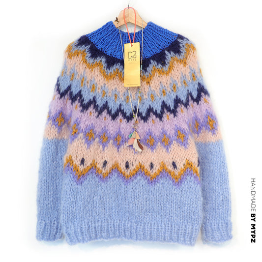 Knitting Kit – MYPZ Chunky Topdown Mohair Pullover Blueberry No.12 (ENG-DE-NL-ES-FR-IT-DA-SV-NO)