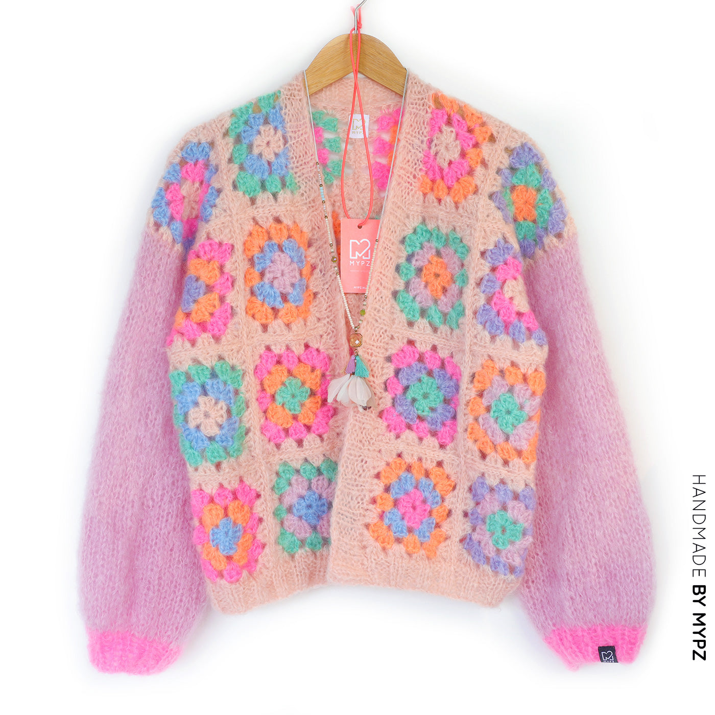 Crochet kit - MYPZ Granny square mohair cardigan Marshmallow (ENG-NL-DE)