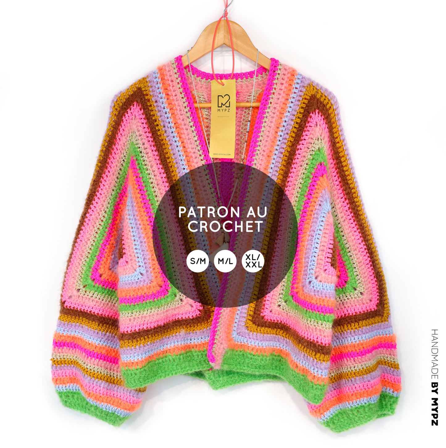 Häkelanleitung - MYPZ Hexagon Cardigan Vibrant Soul (ENG-NL-DE)