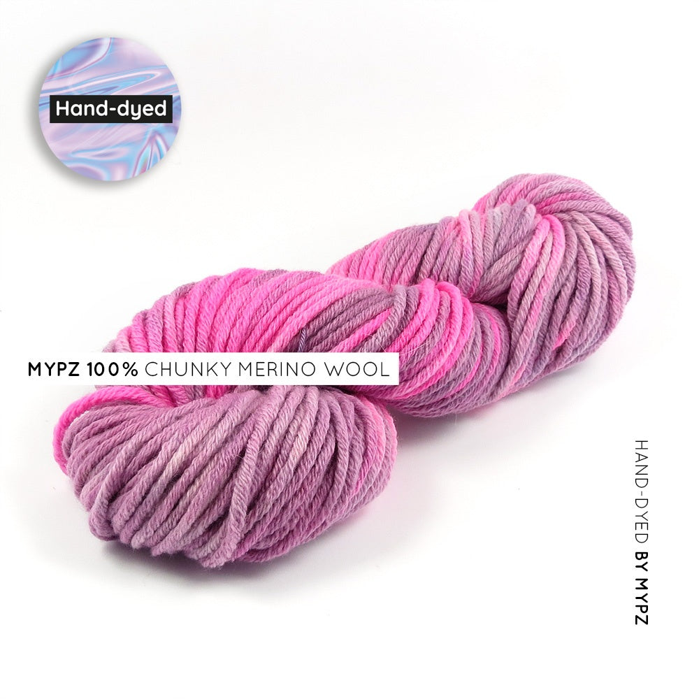 MYPZ HAND-DYED 100% CHUNKY MERINO WOOL – Purple Pink