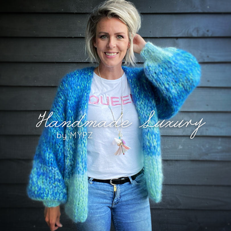 MYPZ Chunky Mohair Cardigan Ocean no15