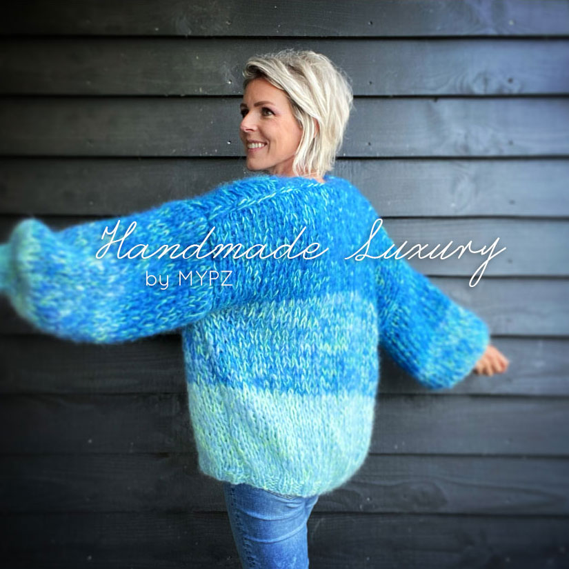 MYPZ Chunky Mohair Cardigan Ocean no15