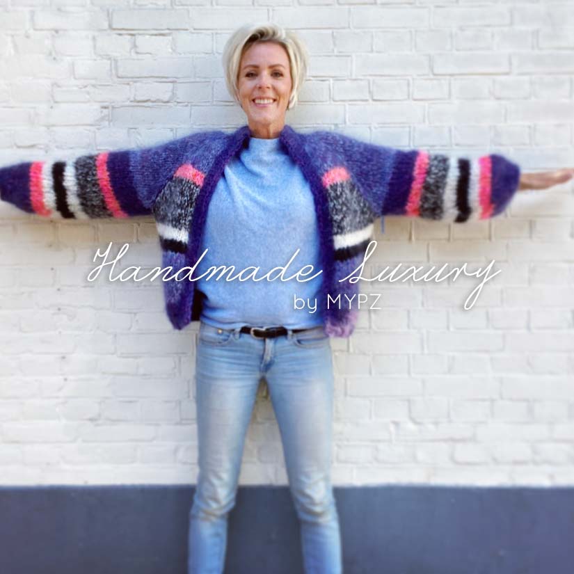 MYPZ Miss Blue Chunky mohair raglan cardigan