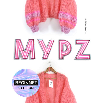 Strickset – MYPZ kurze Chunky mohair Cardigan Salmon No.15 (ENG-NL-DE)