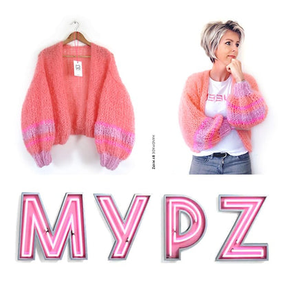 Strickanleitung – MYPZ kurze chunky mohair cardigan Salmon No15 (ENG-NL-DE)