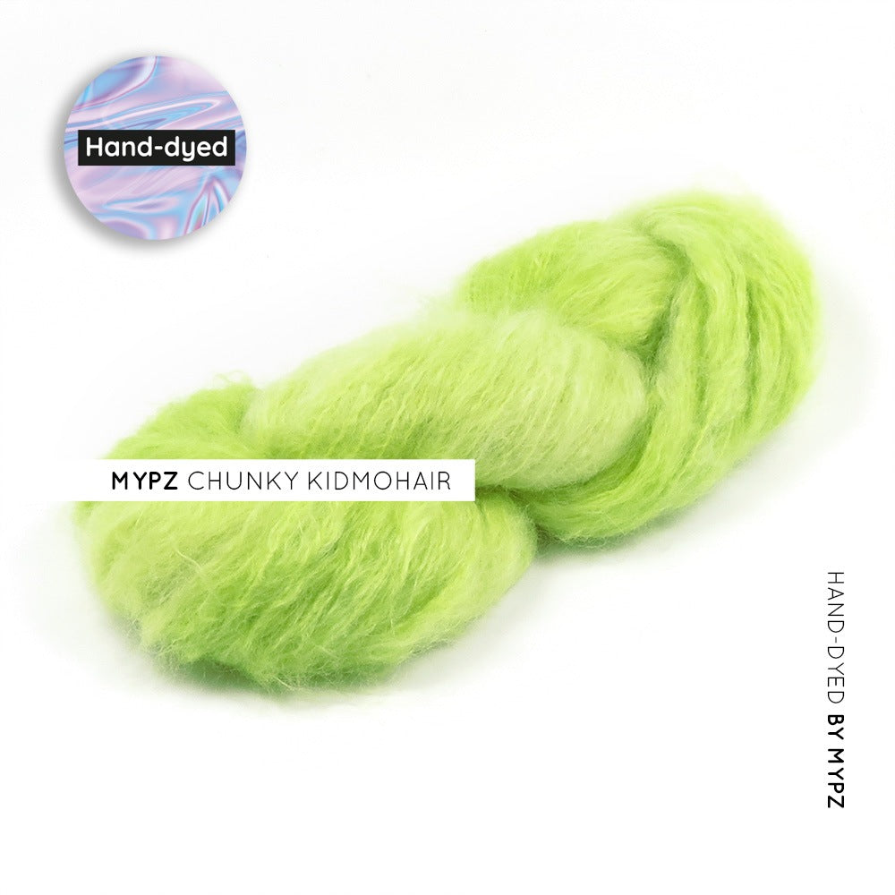 MYPZ chunky kidmohair lemon green hand dyed