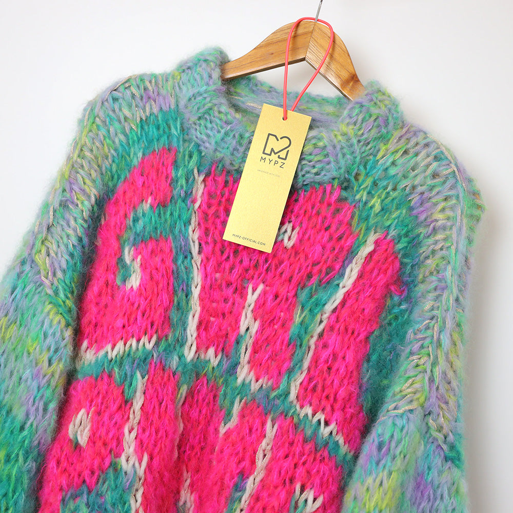 Chunky Mohair Pullover Girl Power!